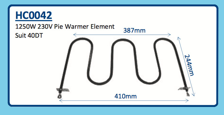 1250W 230V PIE WARMER ELEMENT 40DT HC0042