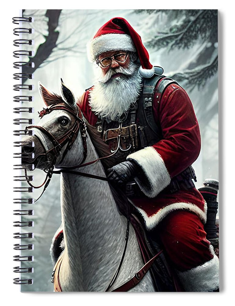 Santa Spiral Notebook Blank Notebook Lined Journal 8 X 6 Notebook