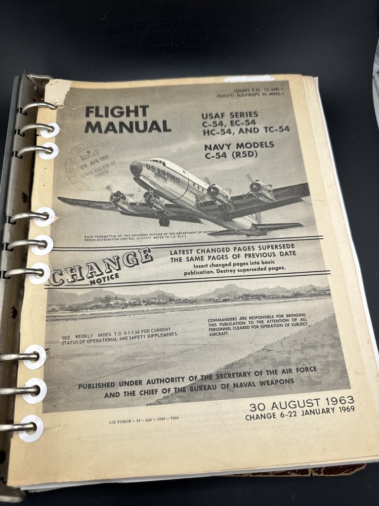 ✈️FLIGHT MANUALUSAF SERIES C-54,E-54, HC-54, AND TC-54 Navy Models C-54 Copy