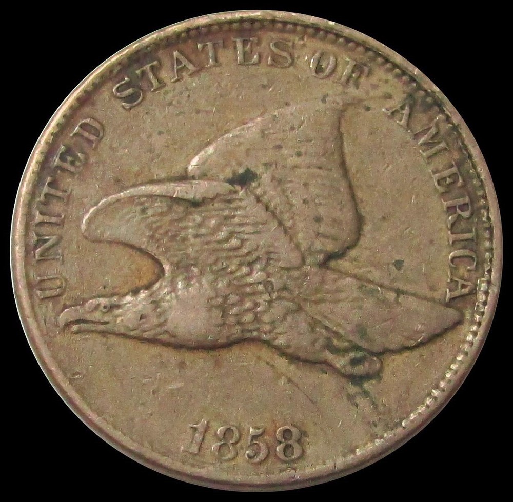 1858 USA SL FLYING EAGLE CENT 1C VF COIN