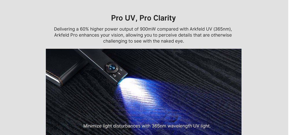 Olight Arkfeld Pro 1300 Lumen Rechargeable Flashlight with UV Light & Laser