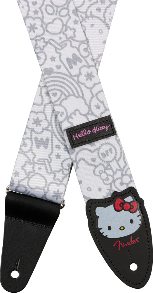 FENDER x HELLO KITTY WHITE POLY 2" GUITAR STRAP 099-0637-223 MADE IN CANADA NEW!