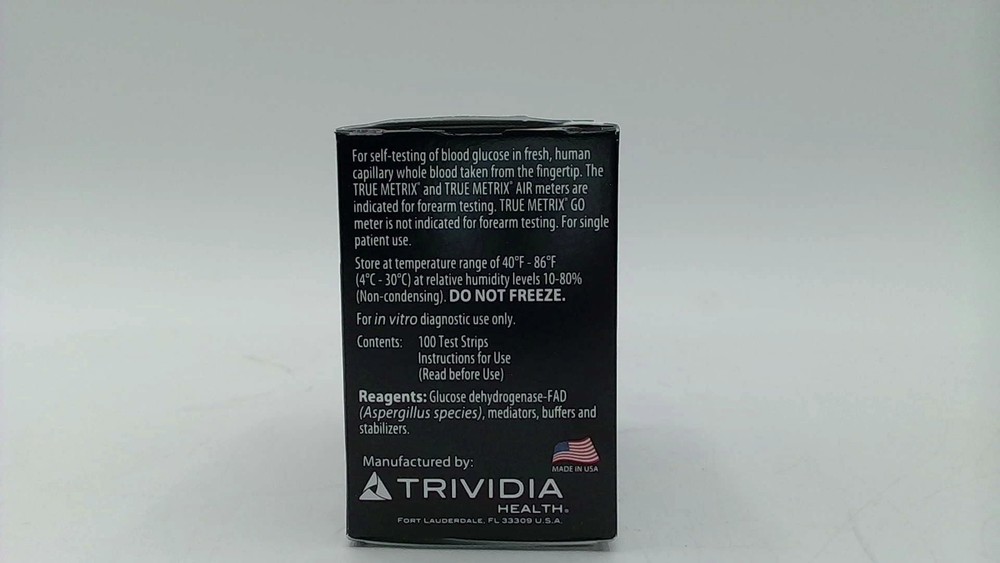 True Metrix Blood Glucose Test Strips 100