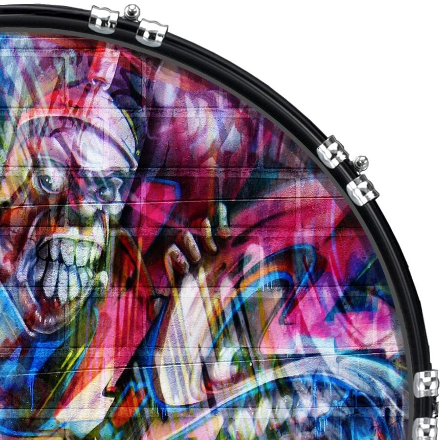 20" Custom Bass Kick Drum Front Head Graphic Graphical Graffiti 1