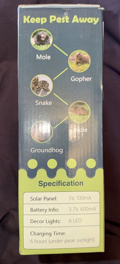 Solar Powered Mike & Gopher Repeller With led Light