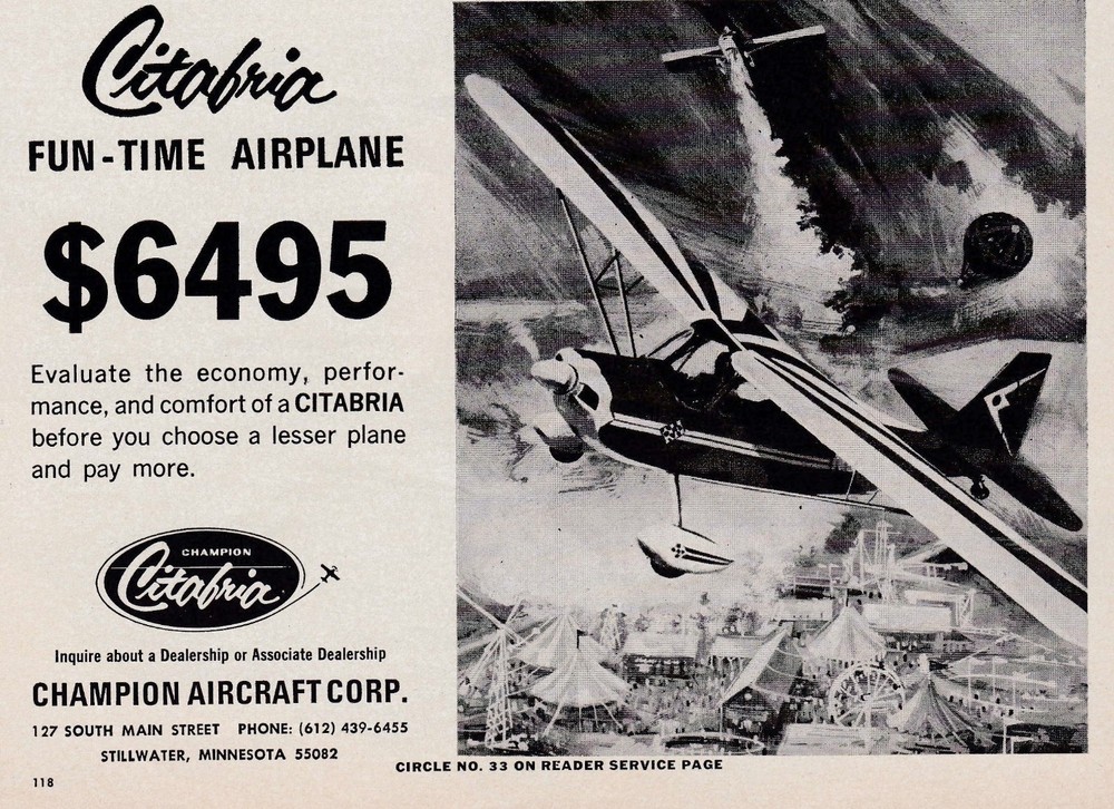 Three 1970 Citabria Aircraft Ads 8/8/2025a