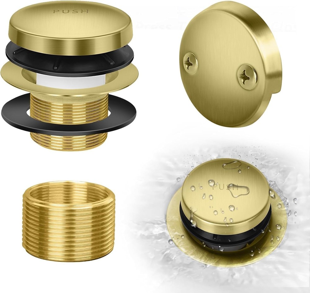 Tip-Toe Bathtub Drain Kit with Two-Hole Overflow Plate, Premium Quality Bath Tub