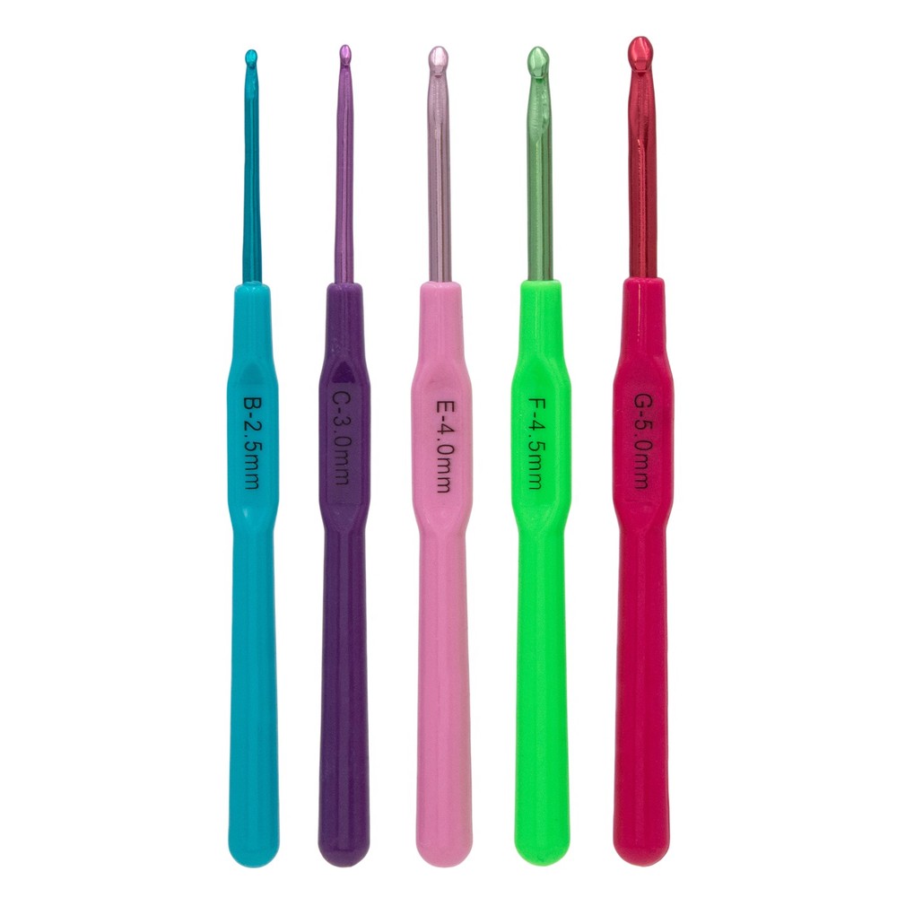 Aluminum Crochet Hooks 5pc Set 2.5-5mm