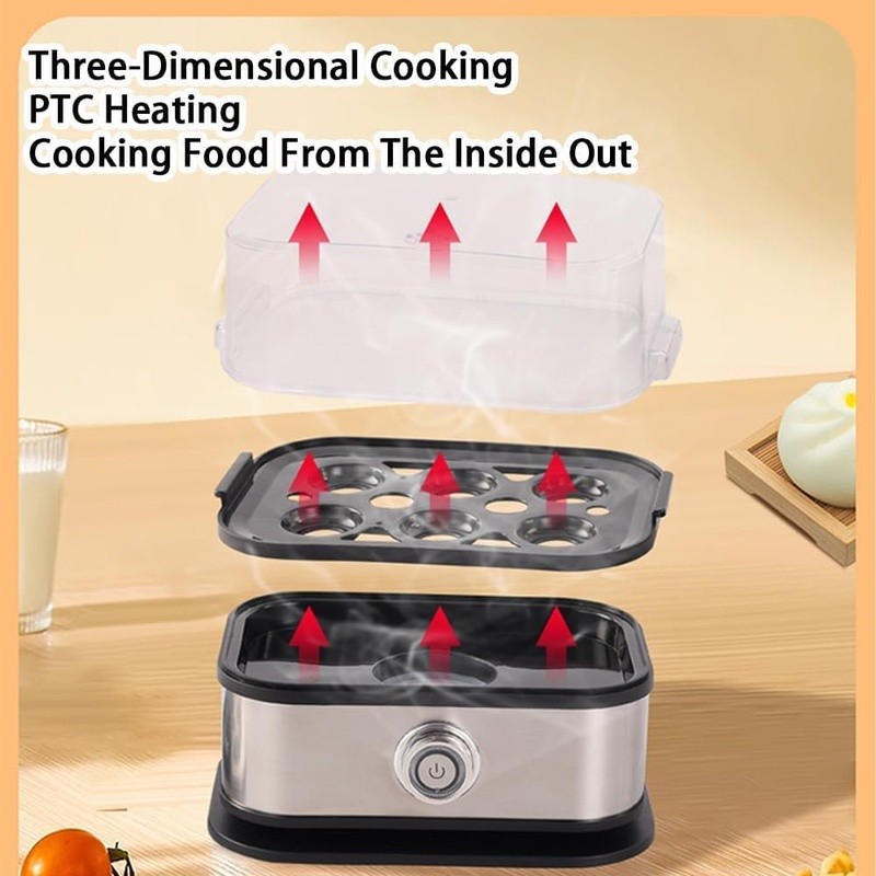 7-in-1 Electric Egg Cooker Multi-Function Rapid Poacher Steamer Eggs Veggies New