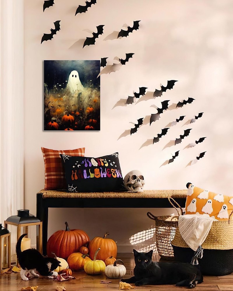 Halloween Canvas Wall Art, Spooky Ghost in Pumpkin 8*10, with