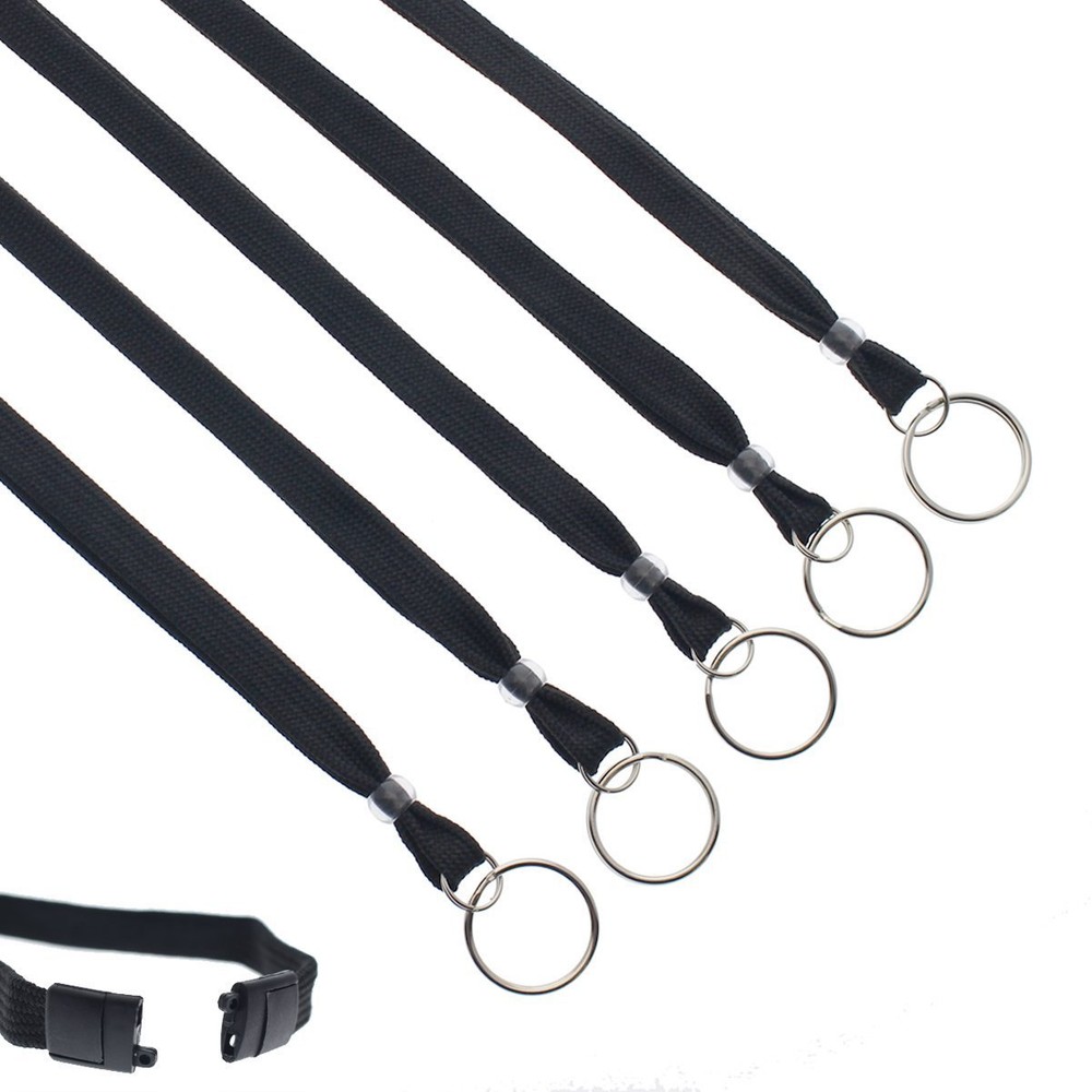 25 Pack - Heavy Duty Breakaway ID Neck Lanyards with Split Key Ring (Keychain)