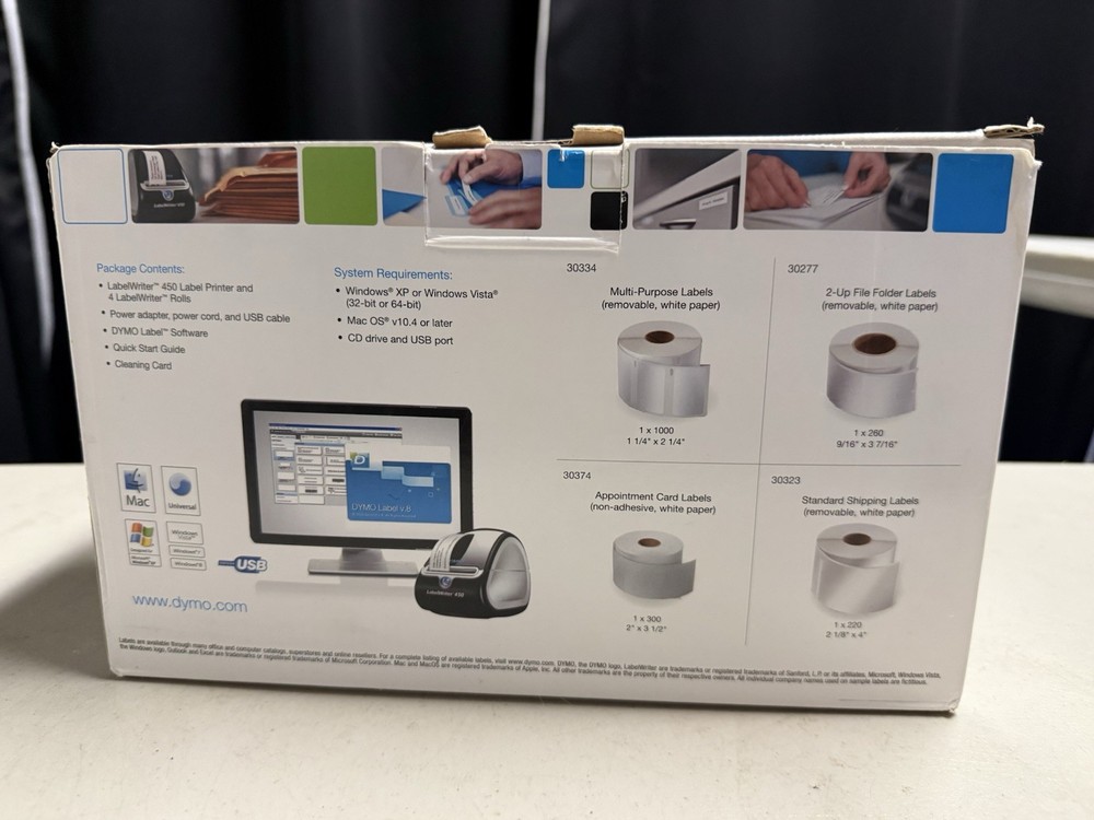 Dymo Labelwriter 450 w/ 4 Rolls Value Pack Model: 1750110 - New Open Box