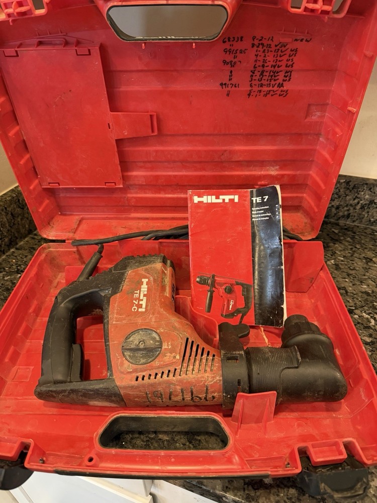 Hilti TE 7-C TE7-C SDS-Plus Rotary Hammer Drill w/ Case & SDS Adapter - Used
