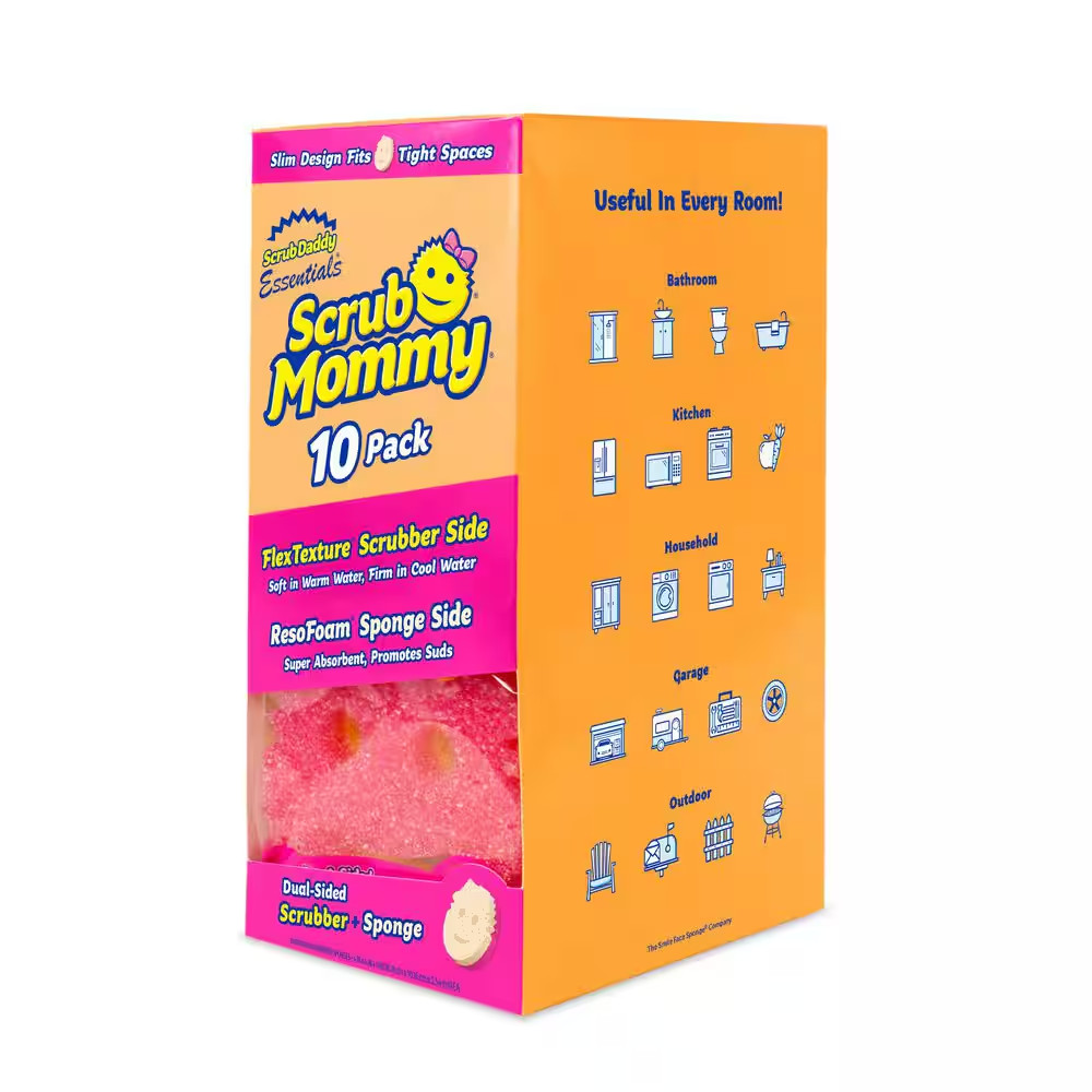 Scrub Mommy Essentials Scrubber Sponge Windowed Box 10Ct