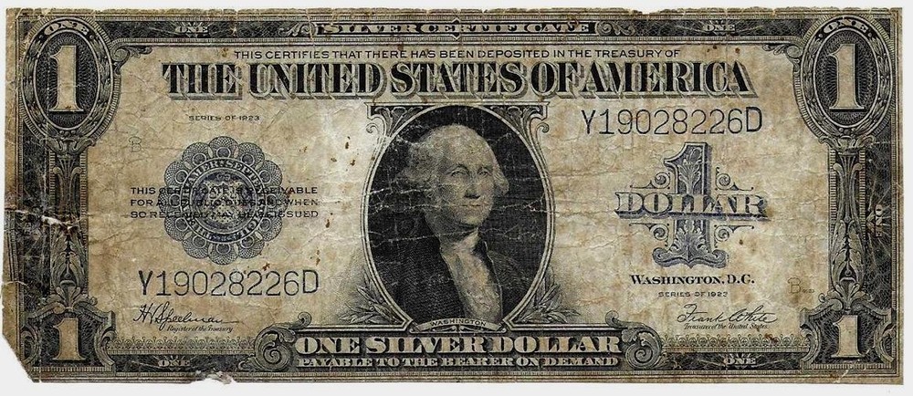 1923 ONE SILVER DOLLAR HORSE BLANKET SILVER CERTIFICATE LARGE SIZE US MINT NOTE
