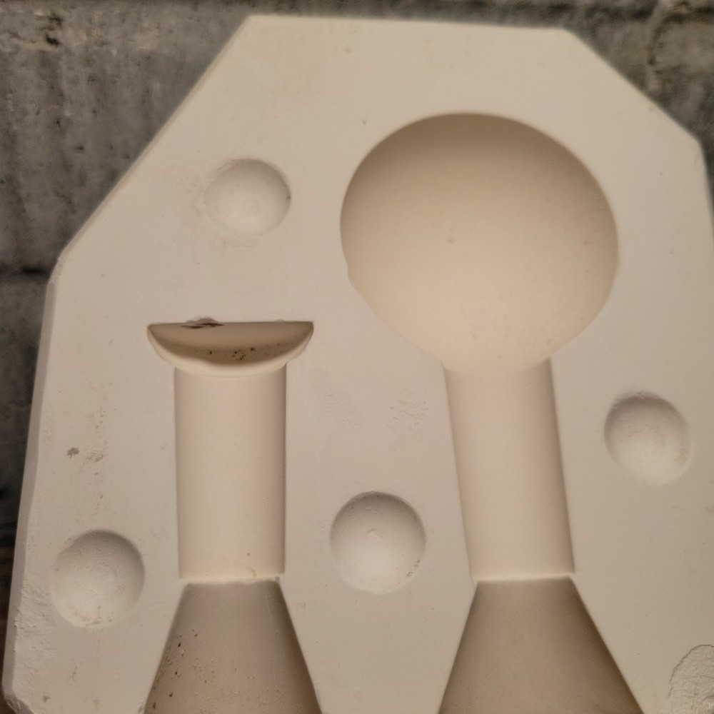 Duncan DM-2179 Ceramic Slip Mold Two Assorted Bottle Toppers Round / Flat