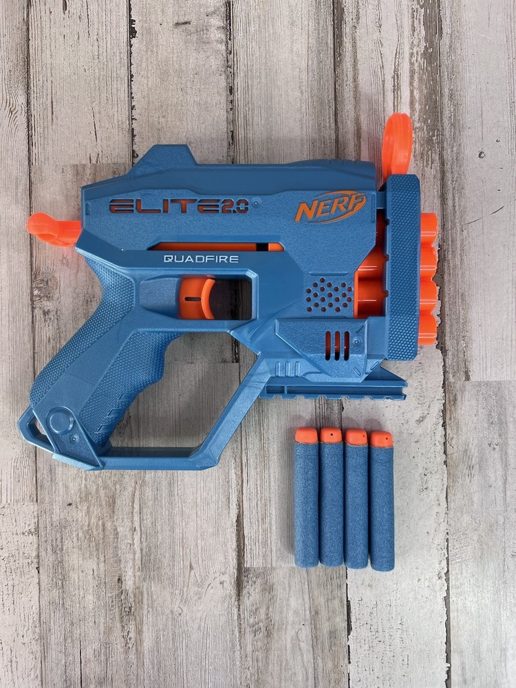 Nerf Elite 2.0 Quadfire C-2822B Tested And Working! Includes 5 blue darts!