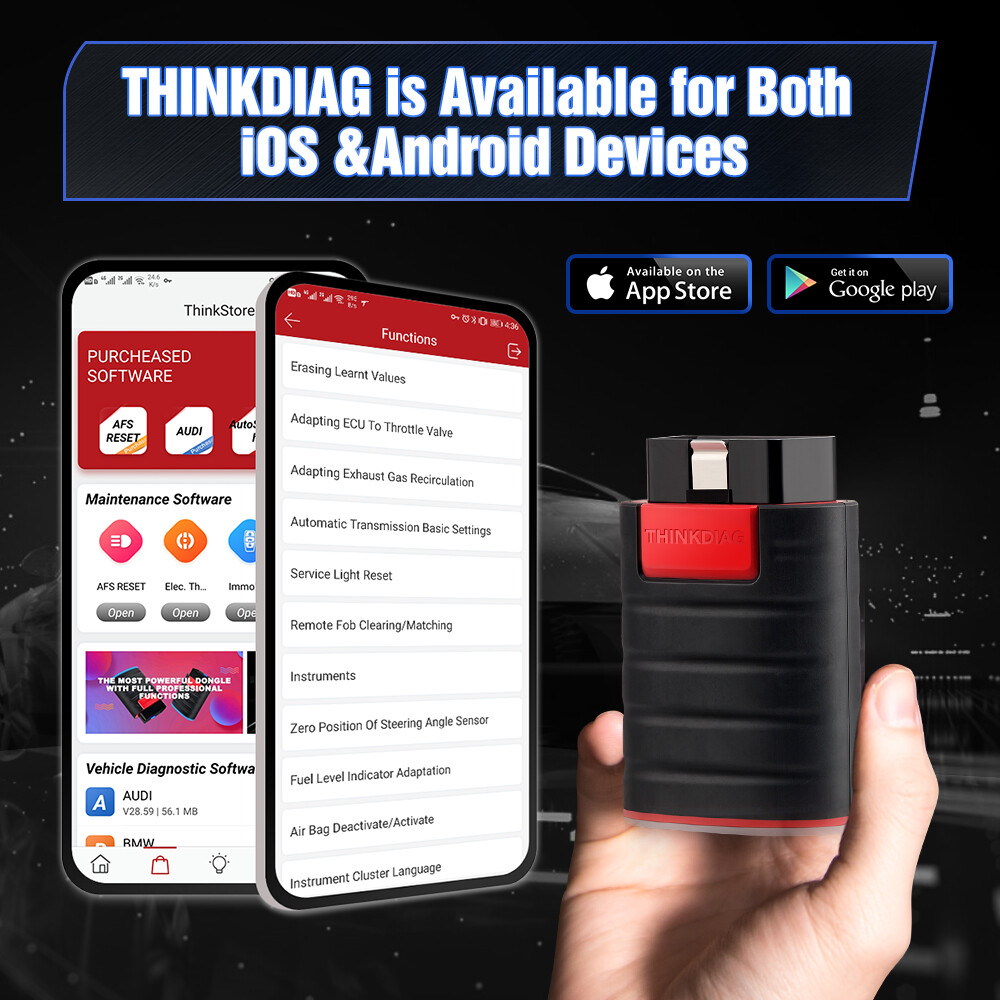 THINKDIAG Bluetooth Car OBD2 Scanner Diagnostic Scan Tool for iPhone & Android