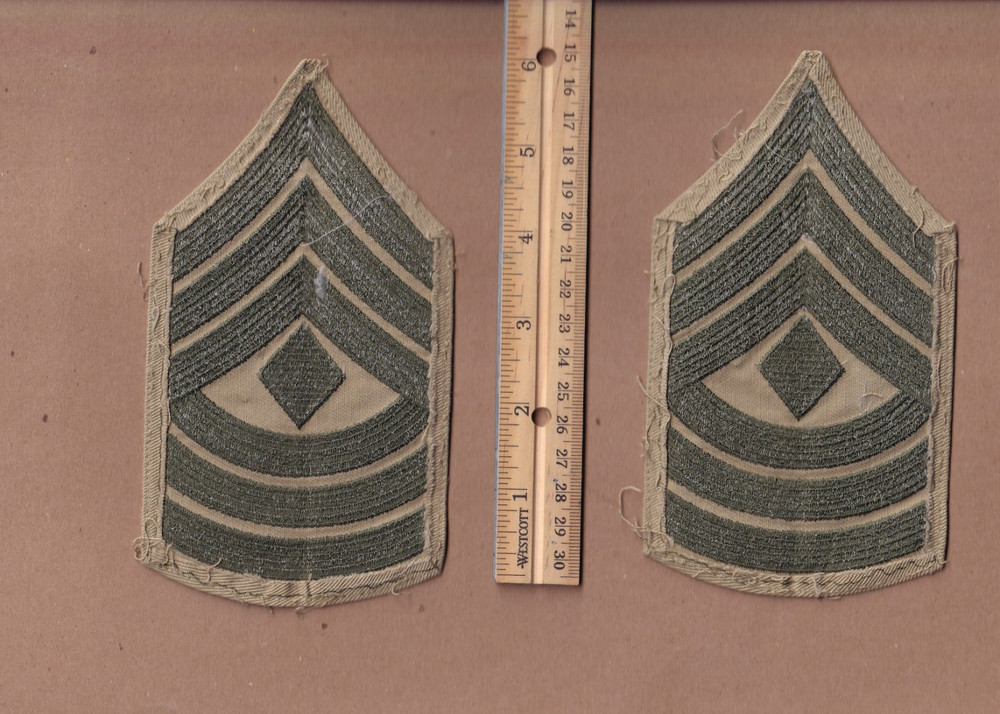 Matched PAIR 1st Sgt. Army Infantry First Sergeant 1970s Patch Mint - Never Sewn