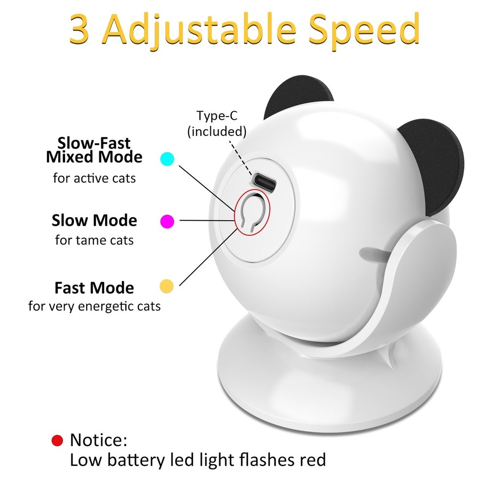 Automatic Cat Laser Toy Interactive Red Dot Game Indoor Kitten Dog Chase