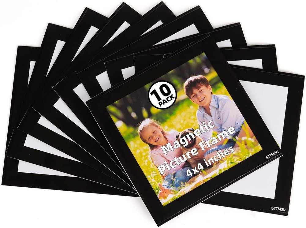 4X4" Magnetic Picture Frame with Black Border(10 4X4", 4X4 10PCS
