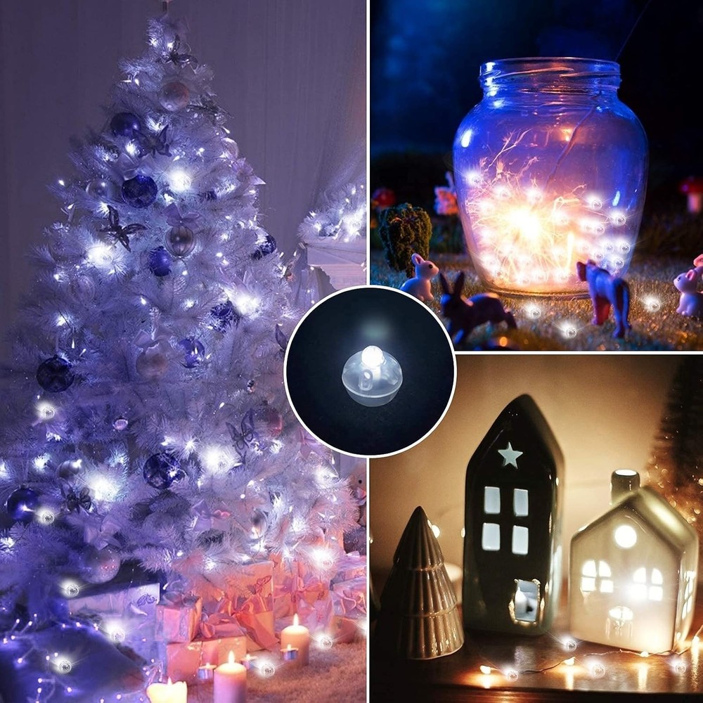 Aogist 100pcs White LED Balloon Light,Tiny Light Mini Round Led 100PCS,
