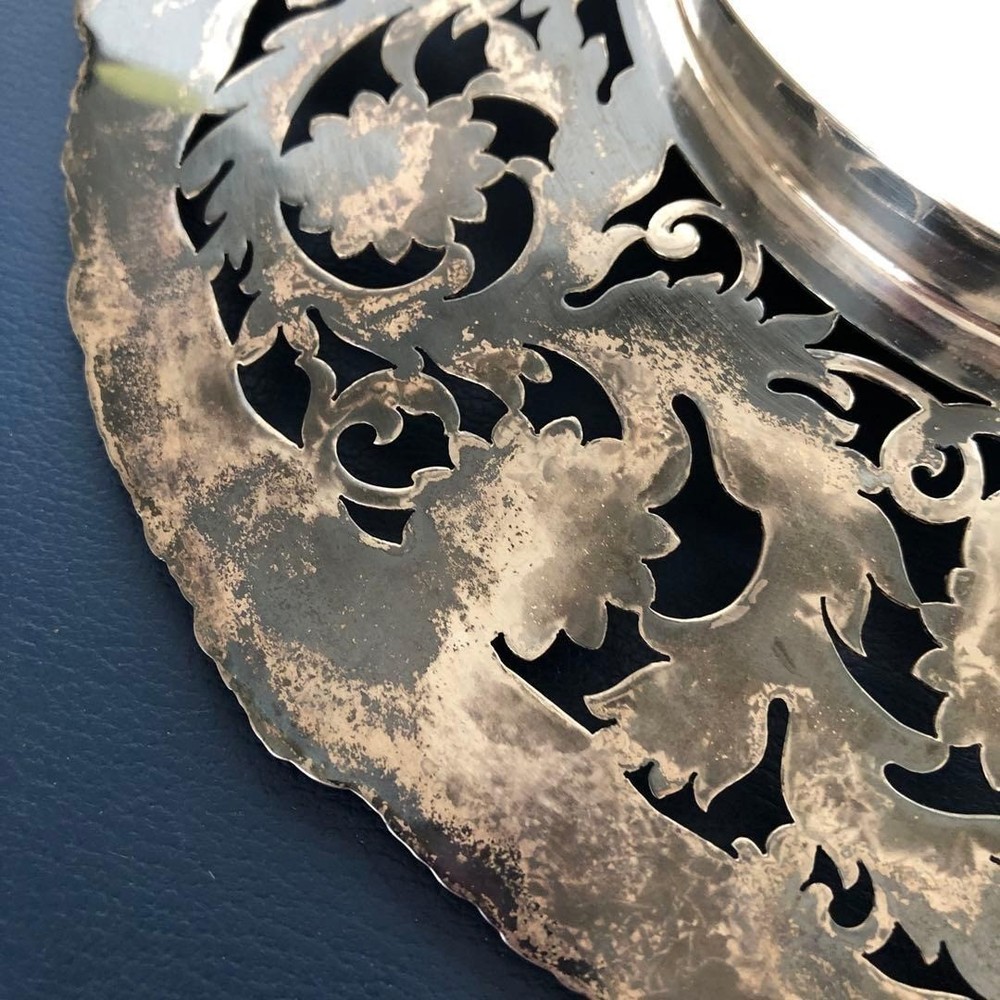 Mappin & Webb Solid Silver Pierced & Carved Comport Dish