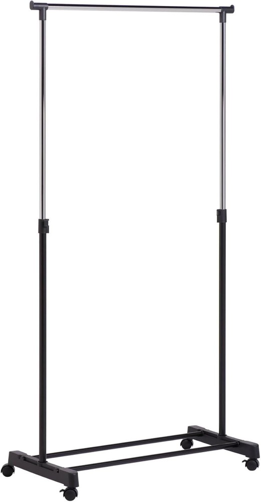 Stylish Chrome Adjustable Garment Rack with Shoe Storage - Portable Design