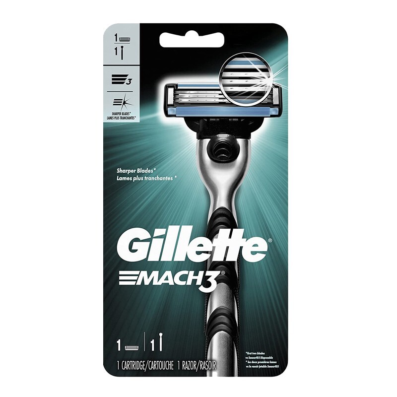 Gillette Mach3 Razor Handle + 5 Mach 3 Razor Cartridge Refills