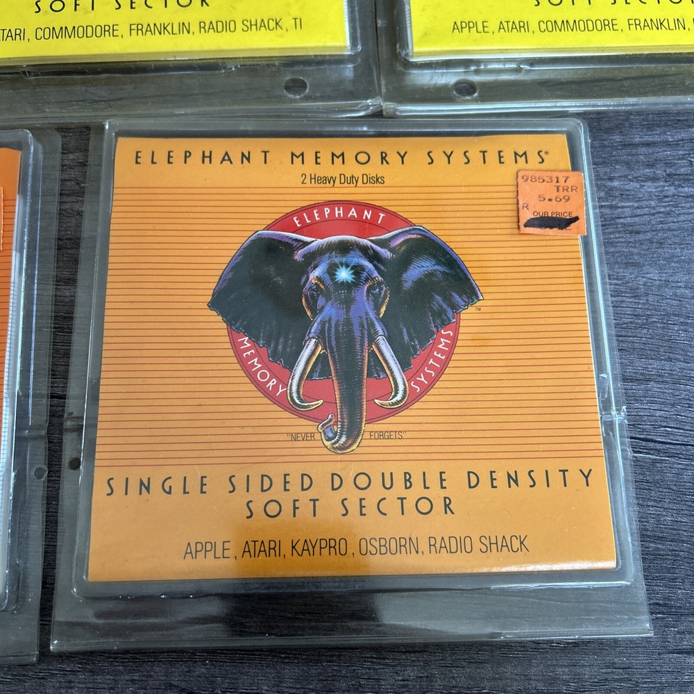Vintage NOS Elephant Memory Systems Floppy Disk Lot With Stickers
