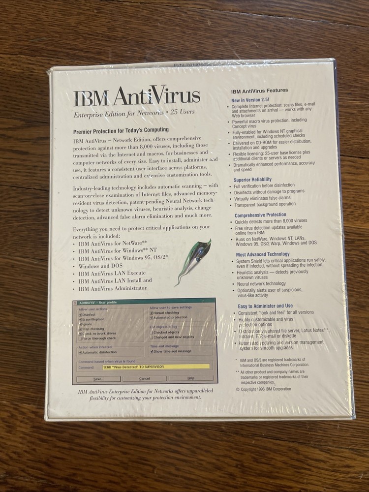 1996 IBM Antivirus Enterprise Edition For Networks Sealed
