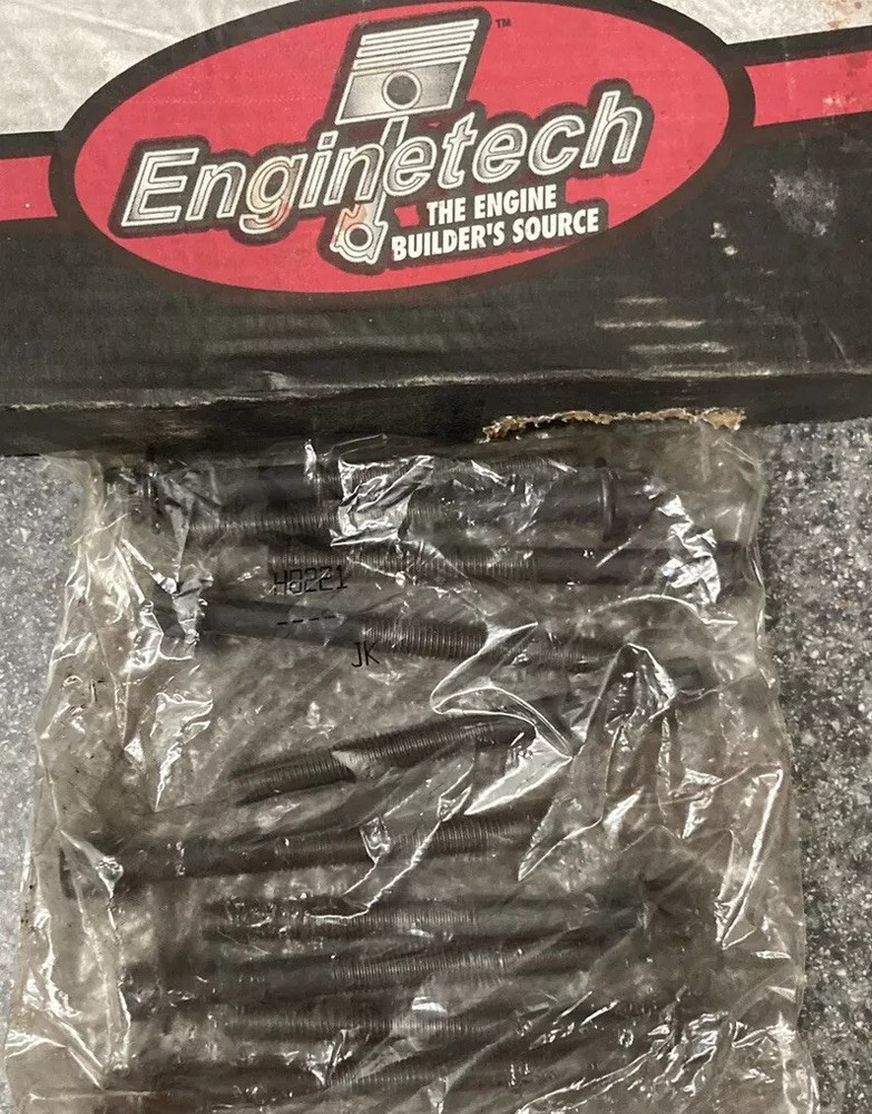 Engine Tech #HB221 Engine Cylinder Head Bolt Set 10pcs NOS New Open Box