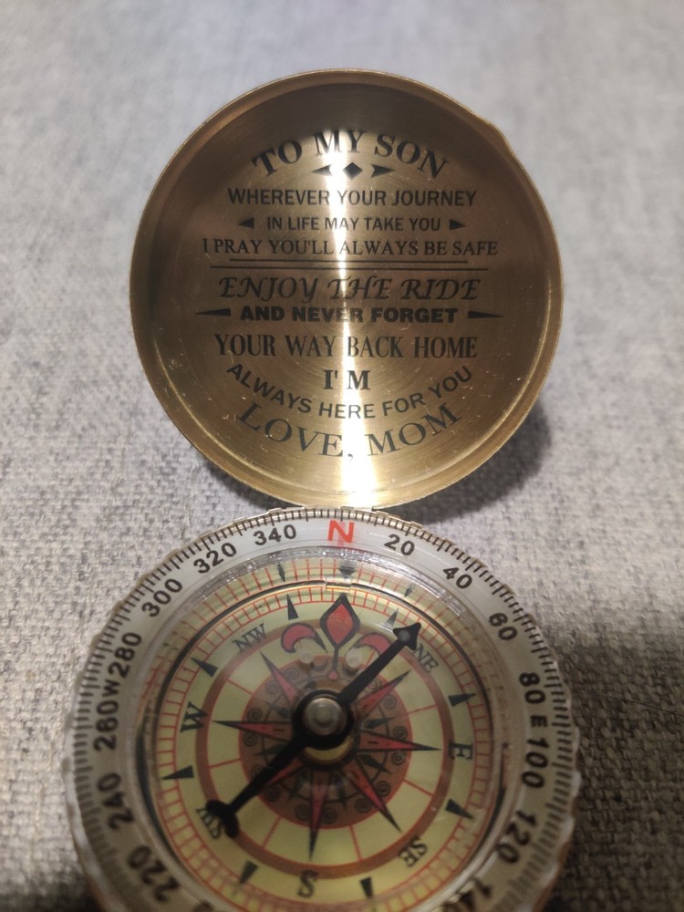 Compass with Bag and Engraving