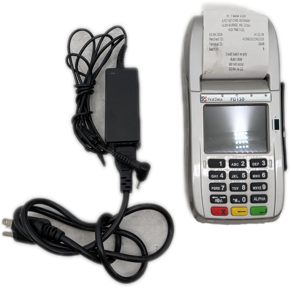 First Data FD100 FD130 Wired Printing Credit Card Terminal Reader