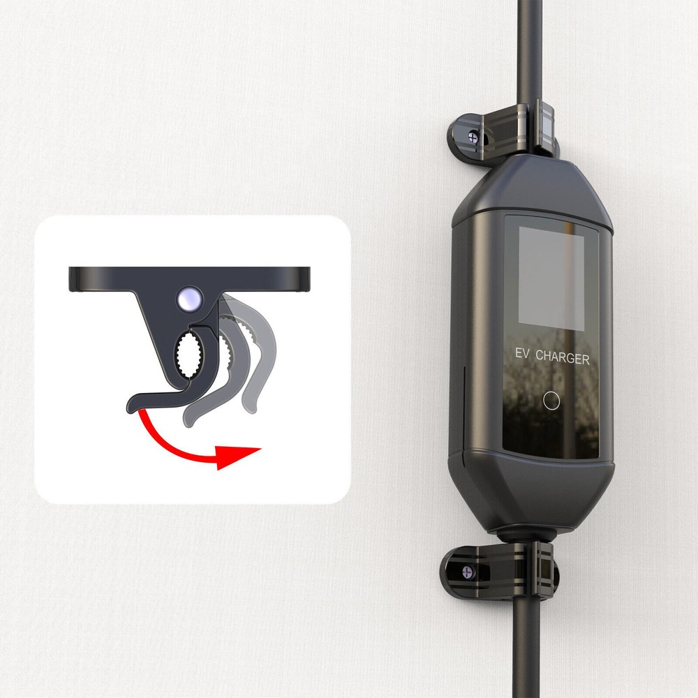 Black EV Charger Plug Holder Wall Mount Bracket Socket for TESLA Charger Holder