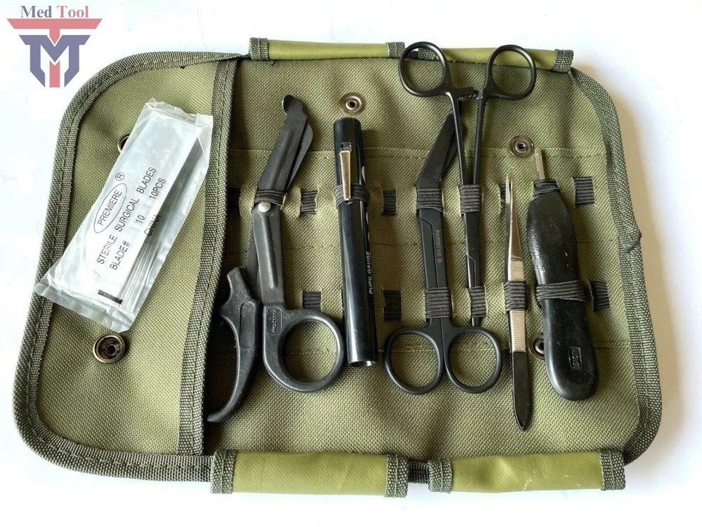17 Piece First Responder Tactical Kit Shears EMT/Scissors Combo Pack with Holste