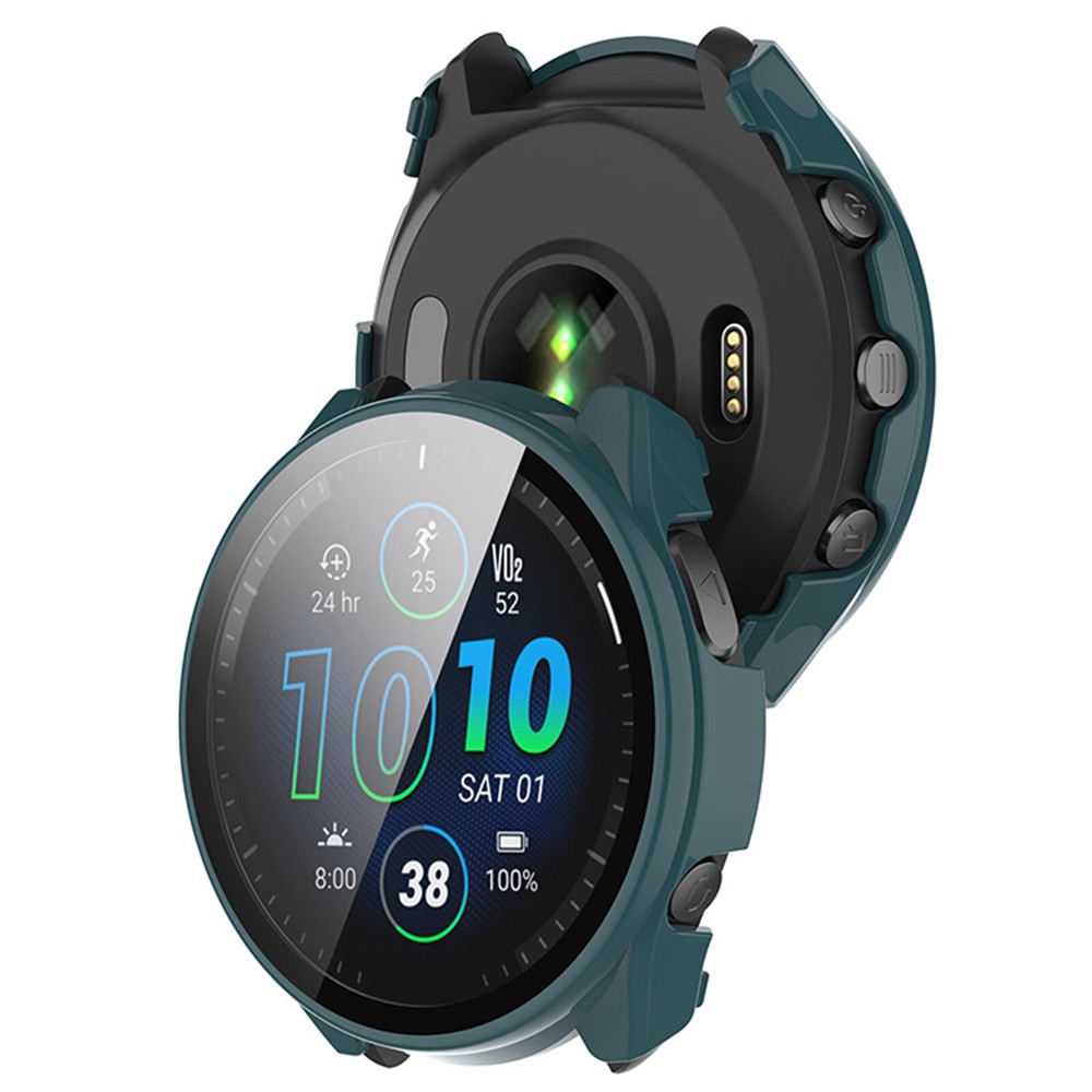 For Garmin Forerunner965 Full Case Cover PC + Tempered Glass Screen Protector