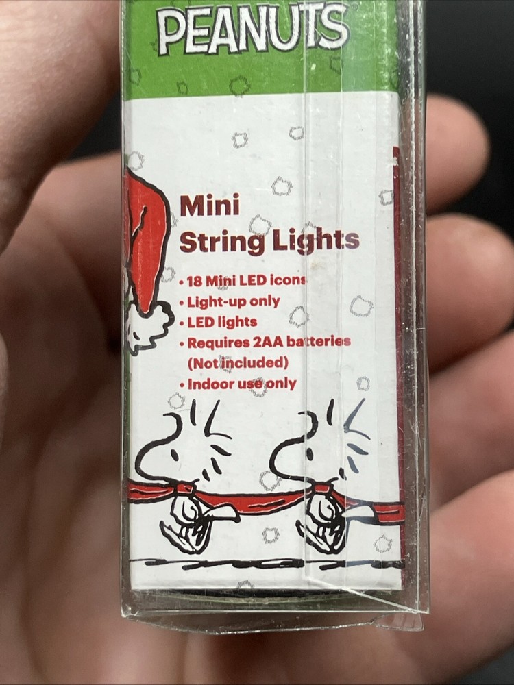 Peanuts Snoopy 18 LED Mini String Lights Christmas Battery Operated 2018