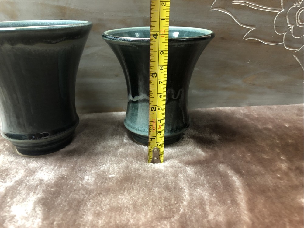 Hockomock Pottery Glazed Cup Set Handmade - Marked