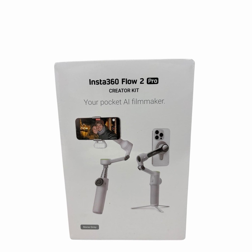 Flow 2 Pro 3-Axis AI-Powered Smartphone Gimbal Creator Bundle - Stone Gray