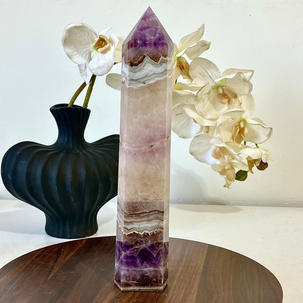 2.61LB  Natural agate Amethyst QuartzAmethyst column mineral sample