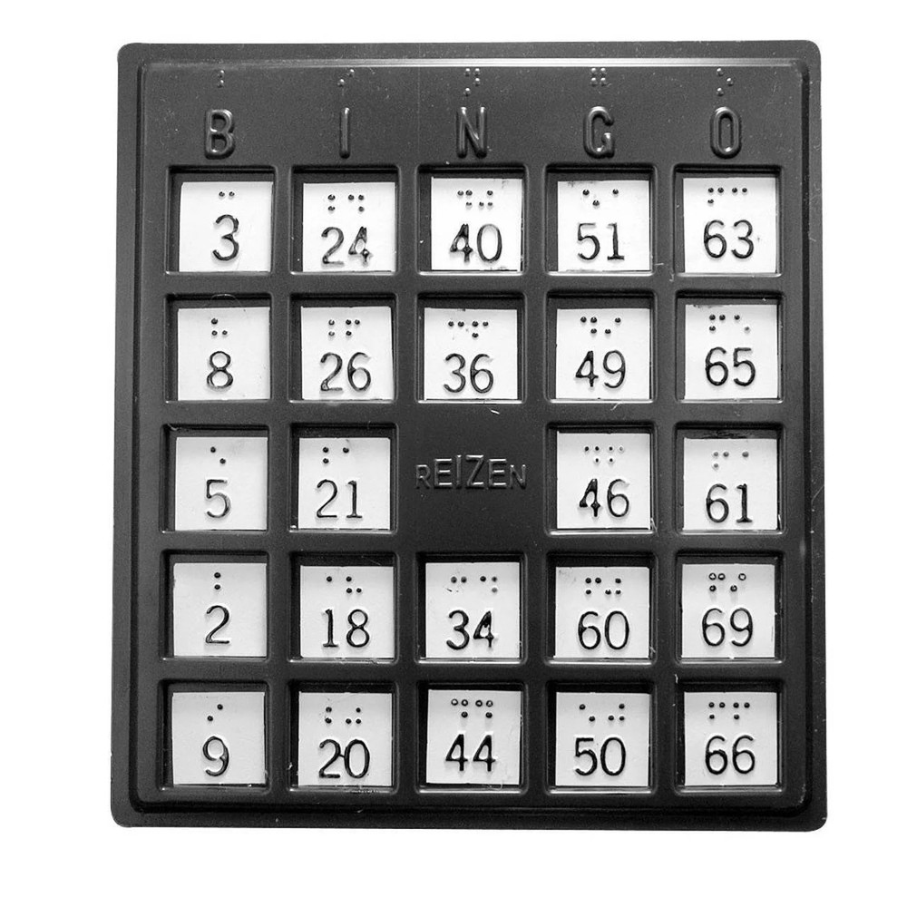 Braille Plastic Bingo Board