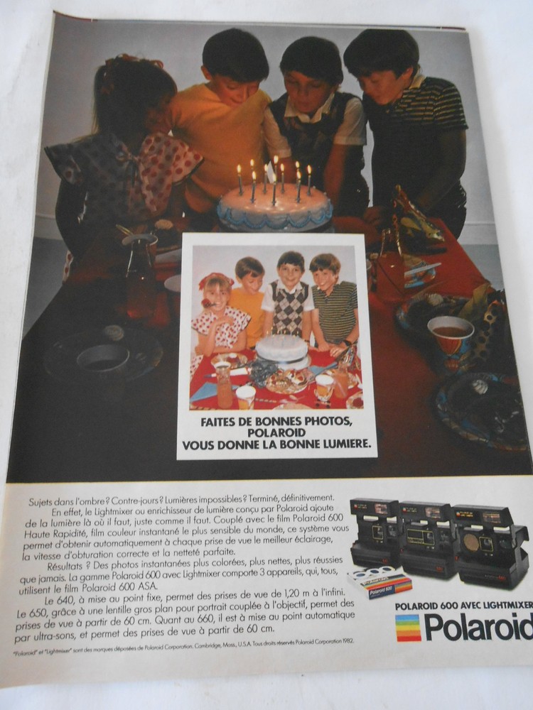 1982 Polaroid 600 ADVERTISEMENT with Lightmixer