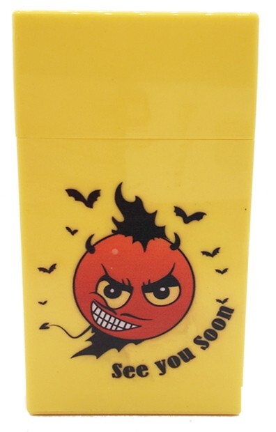 6PC Devil 100's Size Push-to-Open Plastic Cigarette Case Mixed Color