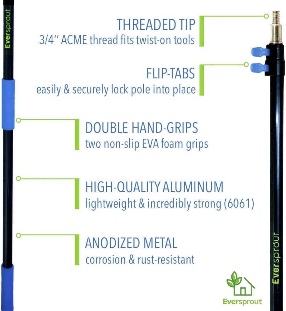 Effortless 3-Stage Cobweb Duster with Telescoping Pole – Hand-Packaged Quality