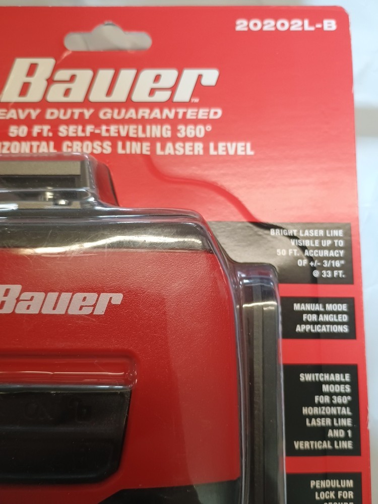 Bauer Cross Line Laser Level 20202l-b