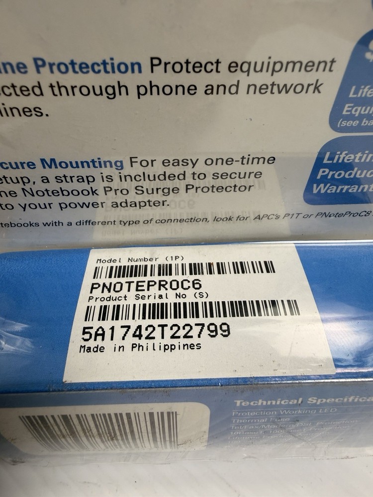 APC PNOTEPROC6 Notebook Surge Protector with Network & Phone Protection