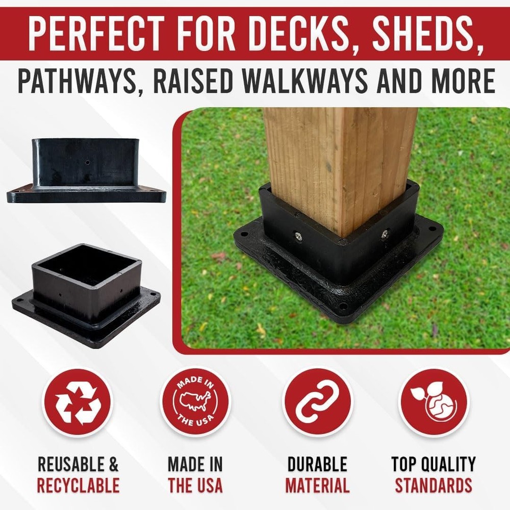 4x4 Post Base Bracket Anchor Plastic Deck Flange Cover (1 Pack)