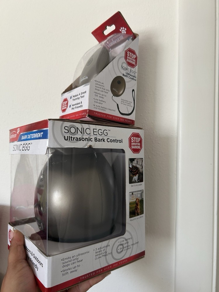 Sunbeam Sonic Egg Ultrasonic Bark Control Device SET