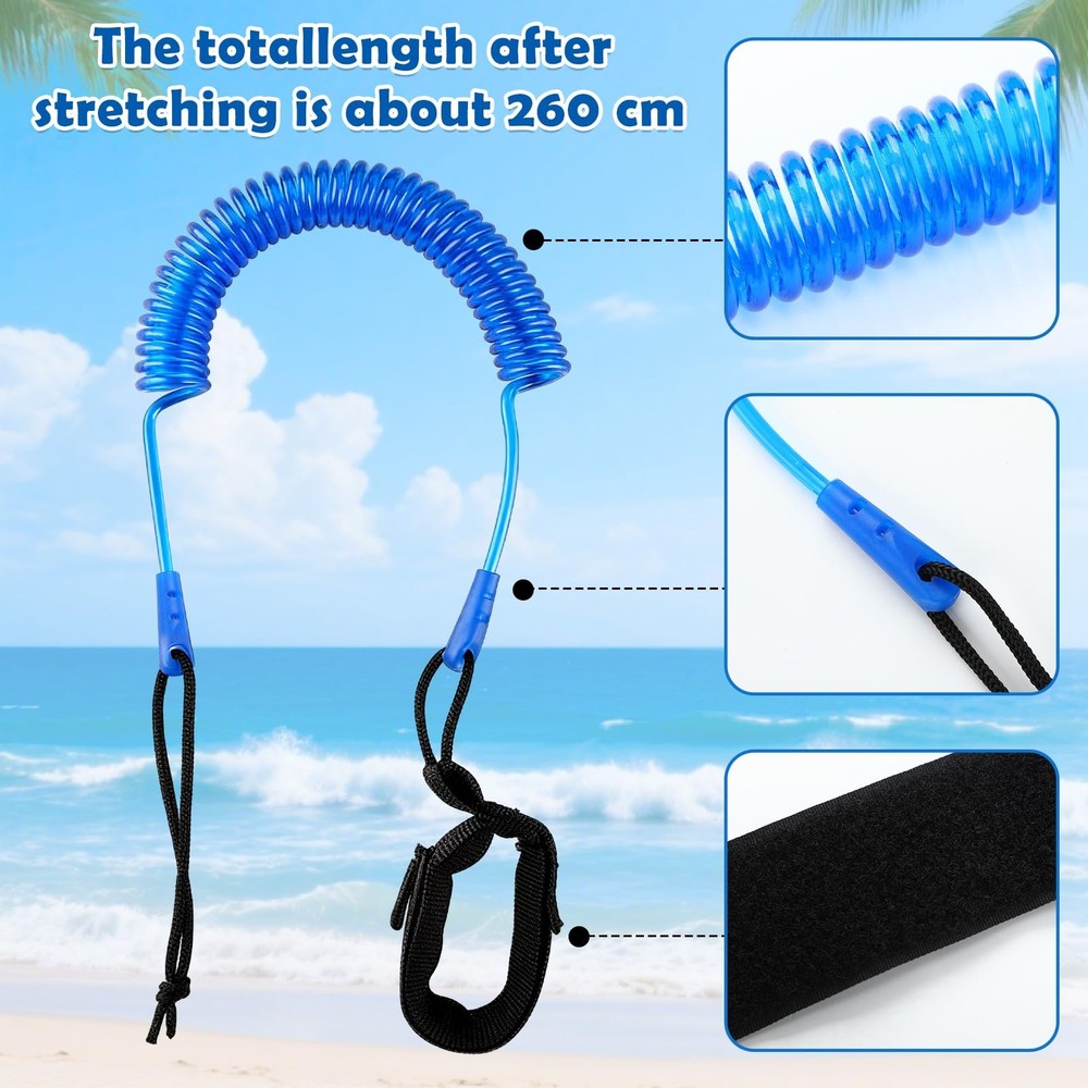 105L Waterproof Paddleboard Backpack and 10ft Coiled Leash Set Portable Surfb...
